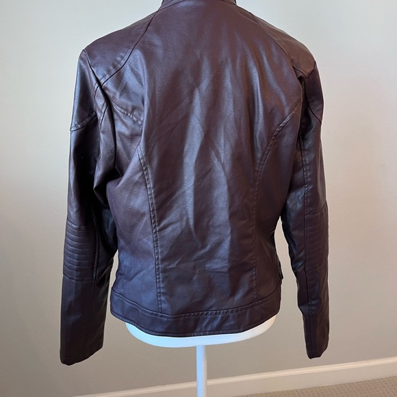 Maralyn & Me Burgundy Leather Jacket - Picture 3 of 7